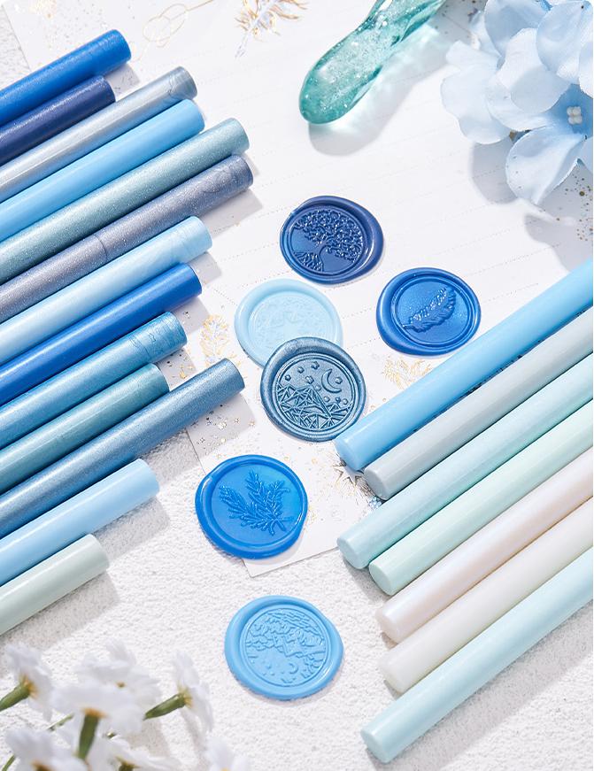 Glue Gun Sealing Wax-Blue tones