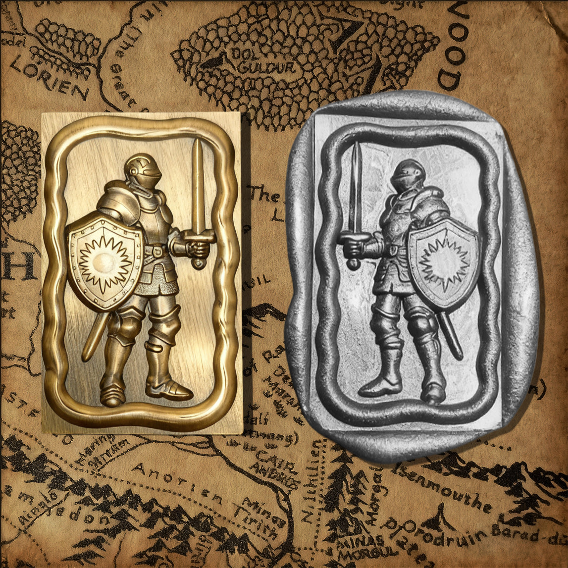 Sword-and-Shield Knight 25x40mm