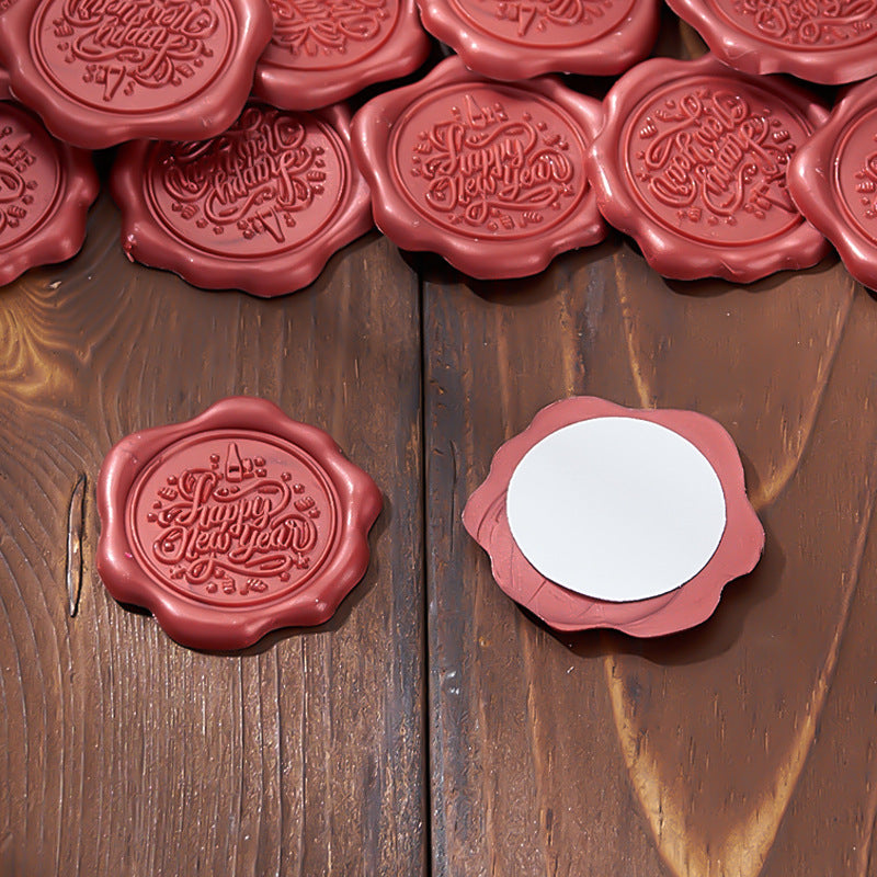 Happy New Year Wax Seal Stickers
